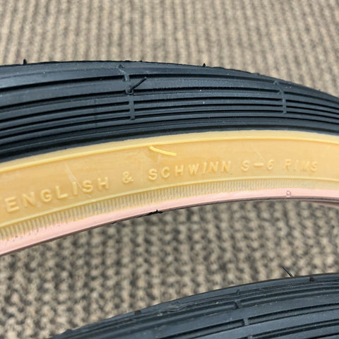 BICYCLE TIRES FOR SCHWINN VARSITY 26 X 1-3/8 X 1-1/4 S-6 GUM WALL FIT MANY SCHWINN BICYCLE TIRES FOR SCHWINN VARSITY 26 X 1-3/8 X 1-1/4 S-6 GUM WALL FIT MANY SCHWINN