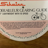 SCHWINN DERAILLEUR GEARING GUIDE TOOL 26" 27" LIGHTWEIGHT 10 SPEED VINTAGE NOS