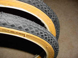 BICYCLE TIRES 16 X 1 3/8  GUM WALLS STREET TREAD FIT SCHWINN RALEIGH NOS