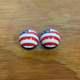 USA BICYCLE TIRE VALVE CAPS FLAG FIT CARS TRUCK MOTORCYCLES & OTHERS