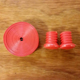 BICYCLE HANDLE BAR TAPE SOLID ORANGE WITH END PLUGS NOS