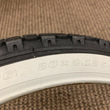 BICYCLE TIRE 20 X 2.125 KNOBBY WHITE WALL FIT SCHWINN STING-RAY & OTHERS NEW