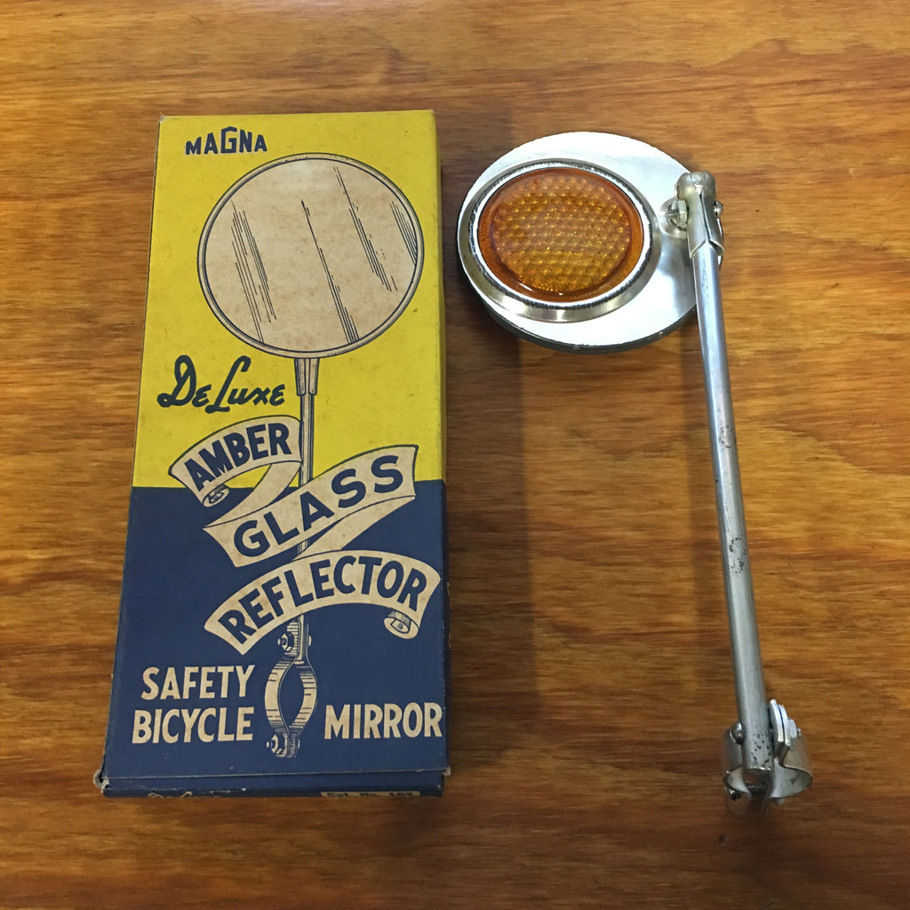 VINTAGE DELUXE SAFETY GLASS REFLECTOR BICYCLE MIRROR 1930 - 1940