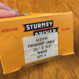 STURMEY ARCHER TWIST GRIP WHITE RIBBED CABLE FOR 3 SPEED BIKE NOS