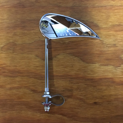 BICYCLE MIRROR TEAR DROP BLADE MIRROR RIGHT CHROME QUALITY CUSTOM FITS ALL