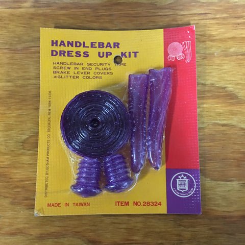 MUSCLE BIKE BAR TAPE PLUGS LEVER COVERS PURPLE VIOLET GLITTER NOS VINTAGE