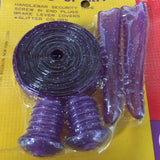 MUSCLE BIKE BAR TAPE PLUGS LEVER COVERS PURPLE VIOLET GLITTER NOS VINTAGE