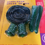 MUSCLE BIKE BAR TAPE PLUGS LEVER COVERS GREEN GLITTER NOS VINTAGE