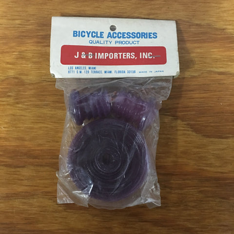 BICYCLE HANDLE BAR TAPE & PLUGS VIOLET / PURPLE FIT SCHWINN HUFFY AND OTHERS