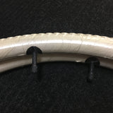 BICYCLE WOOD WHEEL TIRE SET 28 X 1-1/2" CLAD WOODEN WHEEL CREAM RARE