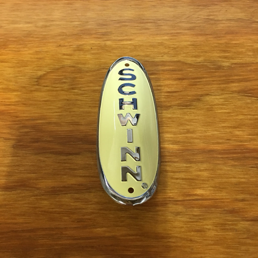 Bike Schwinn Head Badges By Year SCHWINN HEAD BADGE CREAM HORNET