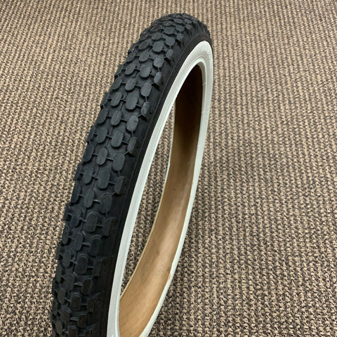 BICYCLE TIRE 20 X 2.125 KNOBBY WHITE WALL FIT SCHWINN STING-RAY & OTHERS NEW