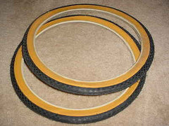 BICYCLE TIRES 16 X 1 3/8  GUM WALLS STREET TREAD FIT SCHWINN RALEIGH NOS