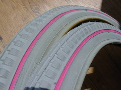 BICYCLE TIRES FOR HUFFY SEARS MURRAY OTHERS 24 X 1 3/8 GREY OLD SCHOOL NOS