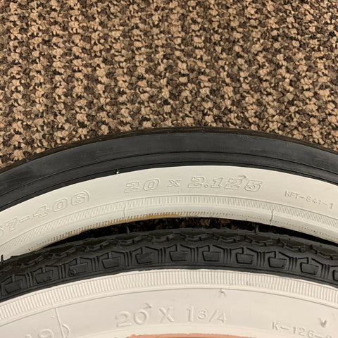 BICYCLE TIRES FIT SCHWINN STINGRAY BIKE 20 X 1-3/4 S-7 FRONT & S-2 REAR SLICK