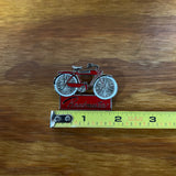 ROADMASTER LAPEL PIN VINTAGE RED BICYCLE STEEL METAL BRASS NOS