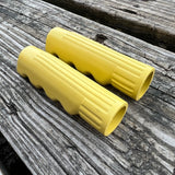 VINTAGE YELLOW TRICYCLE GRIPS 3/4" ID, 3-1/2" LONG FITS COLSON AMF ELGIN HUFFY NOS