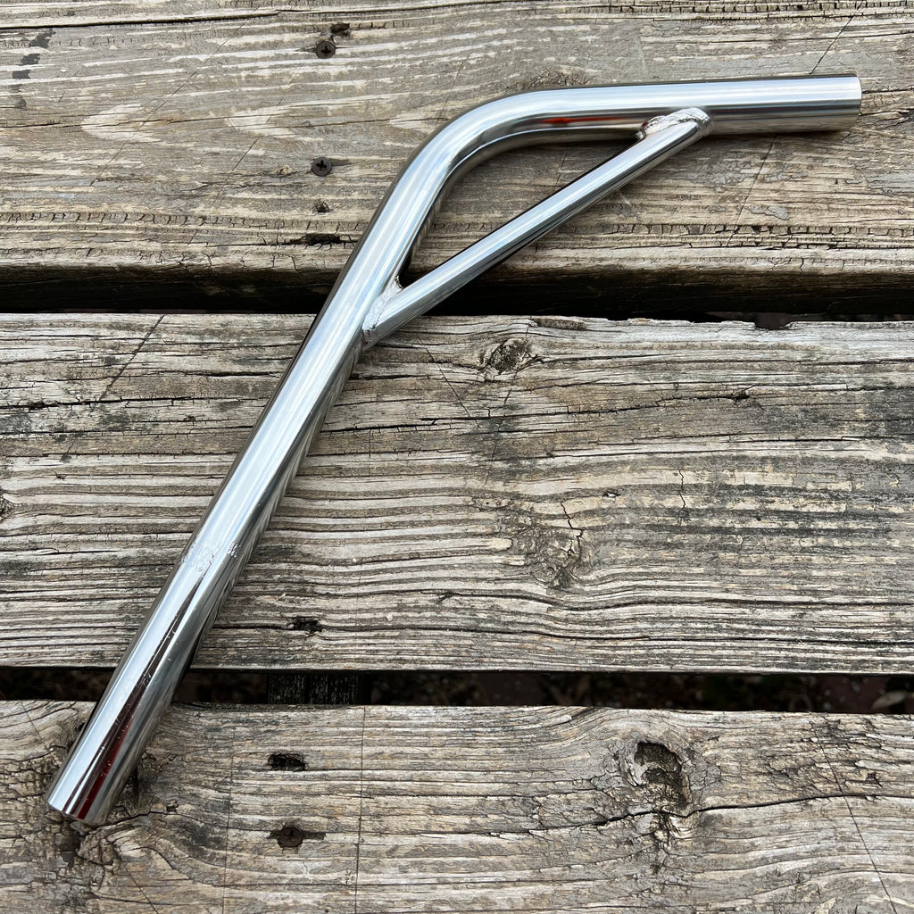 BMX BICYCLE SEAT POST 22.2 STEEL CHROME BENT STYLE FOR OLD SCHOOL BMX & OTHERS