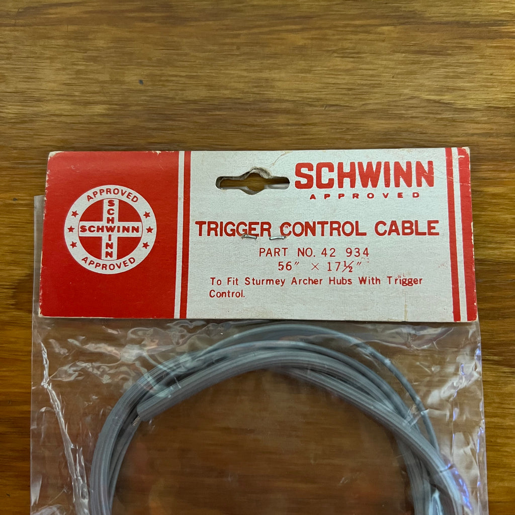 SCHWINN APPROVED TRIGGER CONTROL CABLE NO 42934 VINTAGE NOS