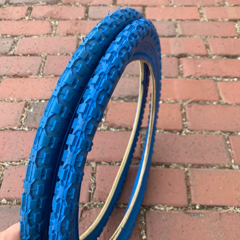 VINTAGE BICYCLE TIRES BLUE WALL 16 X 1.75 FIT OLD SCHOOL BMX NOS NEW