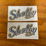 SHELBY BICYCLE AIRFLOW HORN TANK DECALS BLUE NEVER USED VINTAGE