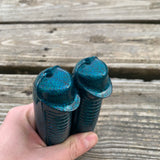 BICYCLE GRIPS BLUE WITH GREEN GLITTER FITS MUSCLE & ROAD BIKES NOS