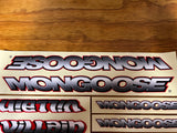 OLD MID SCHOOL MONGOOSE VILLAIN COMPLETE STICKER DECAL SET BMX BIKE NOS
