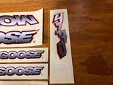 OLD MID SCHOOL MONGOOSE VILLAIN COMPLETE STICKER DECAL SET BMX BIKE NOS