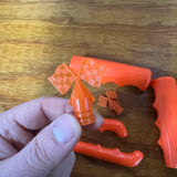 HUNT-WILDE SCHWINN STINGRAY ORANGE KRATE GRIPS / LEVER COVERS / FLAG VALVE CAPS