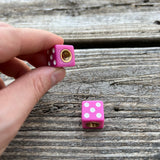 DICE PINK VALVE DUST CAPS FIT OLD SCHOOL FREESTYLE BMX 85 86 87 GT PRO PERFORMER