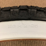 BICYCLE TIRE 26 X 2.125 KNOBBY WHITE WALL FIT SCHWINN & OTHERS NEW