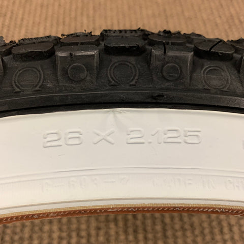 schwinn 26x2.125 typhoon cord bicycle white wall tires BICYCLE TIRE 26 X 2.125 KNOBBY WHITE WALL FITS SCHWINN & OTHERS NEW