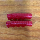 BICYCLE GRIPS VINTAGE STYLE FITS SCHWINN HUFFY SEARS & OTHERS RED GLITTERS NEW