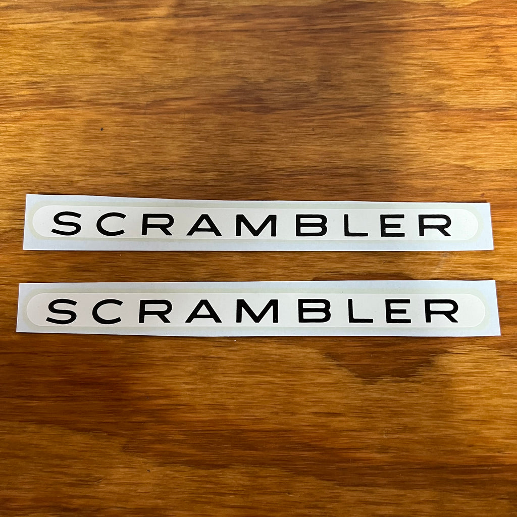 SCHWINN SCRAMBLER BICYCLE DECAL SET FITS BMX MUSCLE BIKES & OTHERS NOS