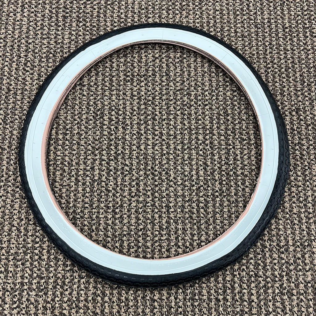 BICYCLE TIRE FIT SCHWINN S-7 RIMS 20 X 1-3/4 STINGRAY NEW WHITE