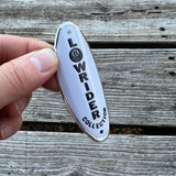 BICYCLE HEAD BADGE NAME PLATE CHOPPER LOWRIDER WHITE & BLACK NEW