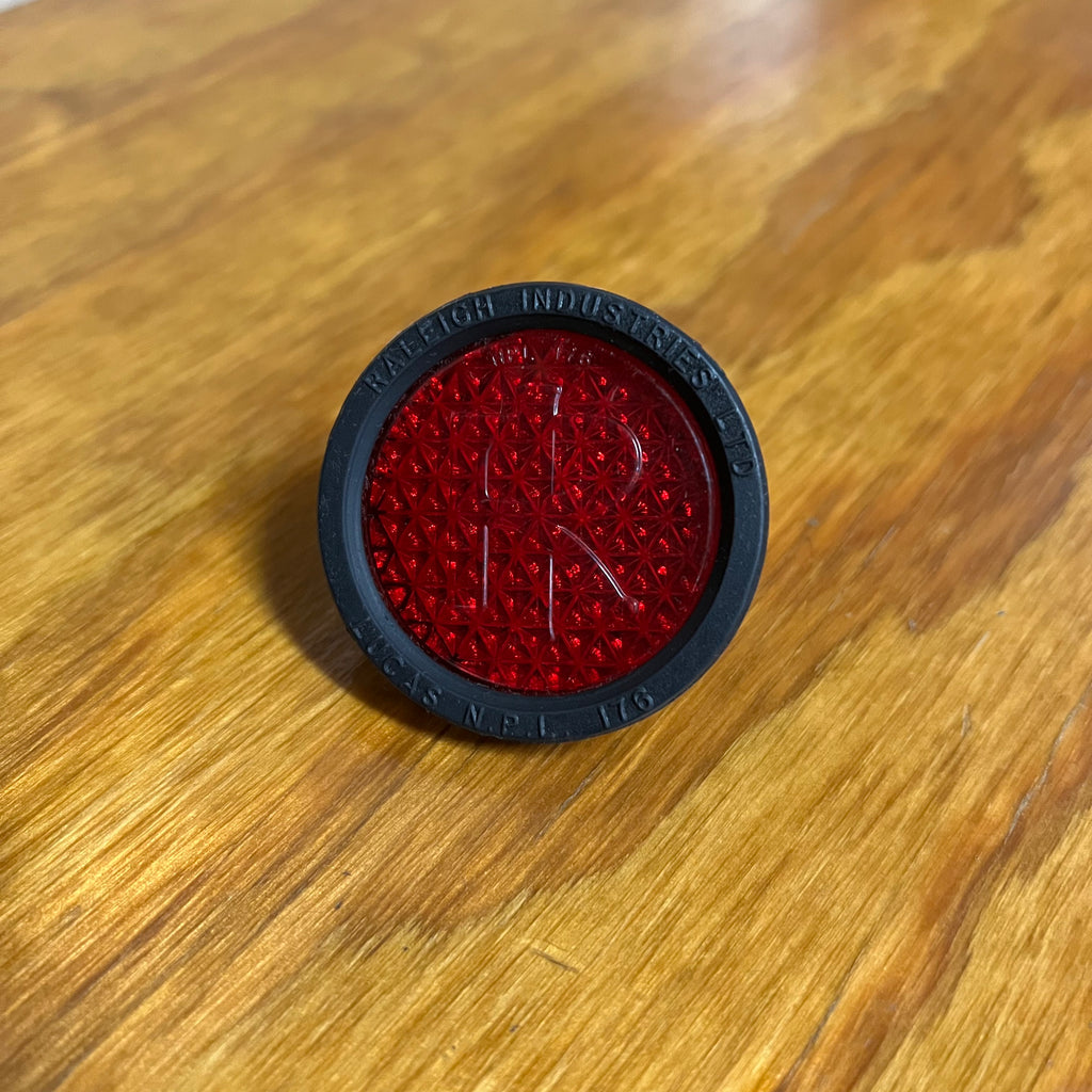 RALEIGH BICYCLE REAR FENDER REFLECTOR BLACK RED FIT ENGLISH THREE SP Bicycle Heaven