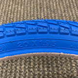 BICYCLE TIRE 20 X 1.95 BLUE WALL FITS OLD SCHOOL BMX GT MONGOOSE SCHWINN & OTHERS