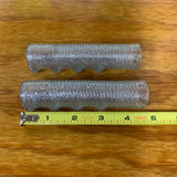 BICYLE GRIPS CLEAR SILVER GLITTER VINTAGE NEVER USED