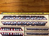 OLD MID SCHOOL MONGOOSE VILLAIN COMPLETE STICKER DECAL SET BMX BIKE NOS