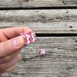DICE CLEAR PINK VALVE DUST CAPS FIT OLD SCHOOL FREESTYLE BMX GT PRO PERFORMER OTHERS