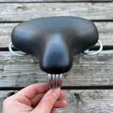 BICYCLE SEAT COMFORT HEAVY DUTY SPRINGS CRASH RAIL NEW BLACK FOR SCHWINN & OTHER