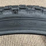 BICYCLE TIRES 26 X 2.125 KNOBBY BLACK WALL FITS SCHWINN & OTHERS NEW