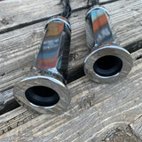 BICYCLE GRIPS CHROME STREAMERS CUSTOM MADE ASTONISHING NEW