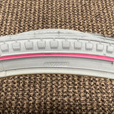 BICYCLE TIRES 24 X 1-3/8 [37-540] GRAY PINK LINE FOR WHEEL CHAIR TRIKE & OTHERS