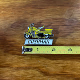 CUSHMAN LAPEL DEALER PIN OLDER WITH STEEL METAL BRASS NOS VINTAGE YELLOW