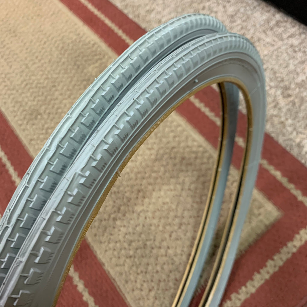 vintage schwinn bicycle tires BICYCLE TIRES FIT SCHWINN FASTBACK STING-RAY AND ENGLISH BIKES LIGHT GREY