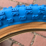 VINTAGE BICYCLE TIRES BLUE 16 INCH FIT MANY KIDS BIKES CARTS WAGONS NEW SET 16  X 2.125"