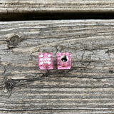 DICE CLEAR PINK VALVE DUST CAPS FIT OLD SCHOOL FREESTYLE BMX GT PRO PERFORMER OTHERS