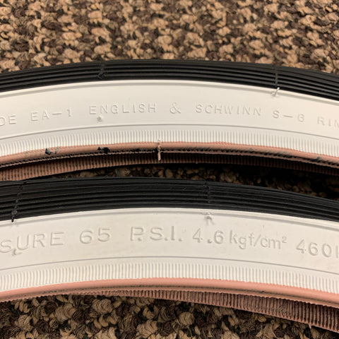 BICYCLE TIRES WHITE WALLS FITS SCHWINN 26 X 1-3/8 X 1-1/4 S-6 RARE NEV – Bicycle Heaven